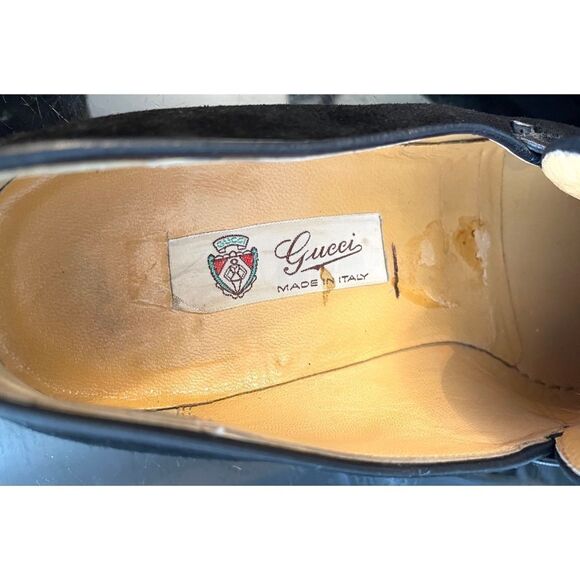 Gucci Black Suede Leather Trimmed Bit Men’s Loafers Made in Italy Size 43/9.5 M - Picture 3 of 15